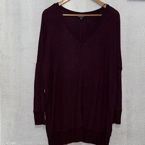 Deep Burgundy V-Neck SweaterLULUS